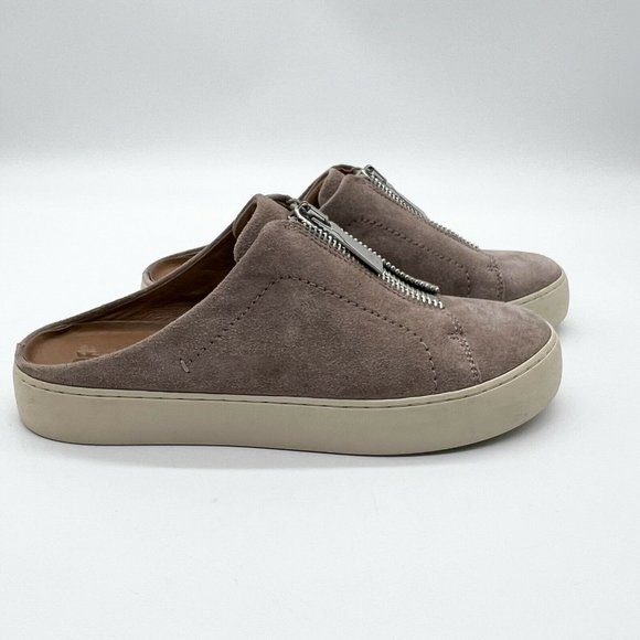 Frye Lena Dusty Rose Pink Suede Leather Sneaker Mule 8.5 - Picture 4 of 7